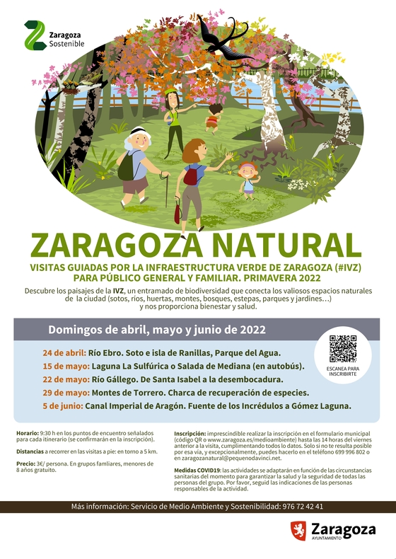 medioambienteZ's tweet photo. 🏞️🚶🚶‍♀️Este domingo 22MAY  tenemos un recorrido guiado por el río Gállego. Hasta el 5JUN podemos descubrir diferentes espacios naturales de la #InfraestructuraVerde de Zaragoza y su biodiversidad. Requiere inscripción.
ℹ️ > https://t.co/IzGD01NlHD
#ZGZsostenible #IVZ #ZGZnatural https://t.co/N1KUwVXf2a
