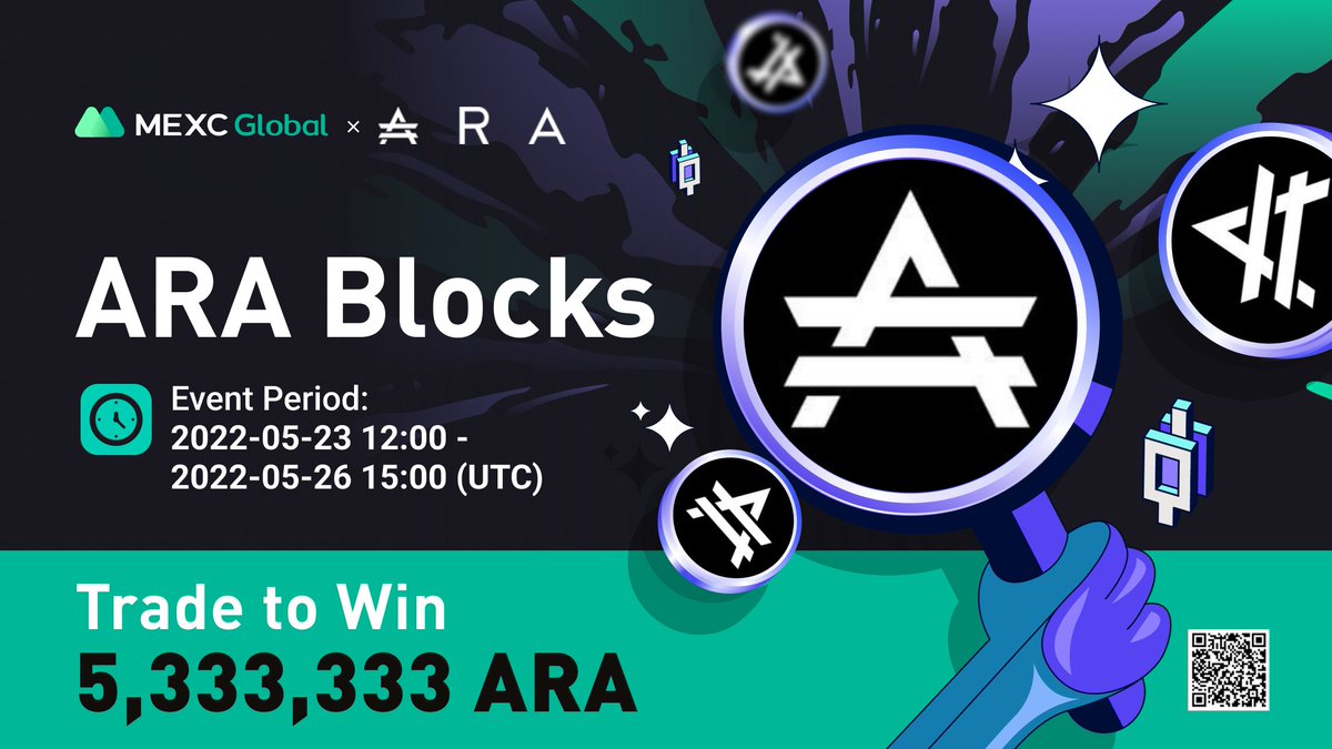 MEXC's tweet photo. To thank the #ARABlocks community for their support, the @AraBlocks team is launching a Trading Contest on #MEXC!
💰Prize pool: 5,333,333 $ARA
⏰12:00 May 23 - 15:00 May 26 (UTC)
Details: https://t.co/pfprL65Kbb
💚Sign up: https://t.co/9v8MpnQjbS
#Findnextmoonshot https://t.co/Mo1AcU8keC