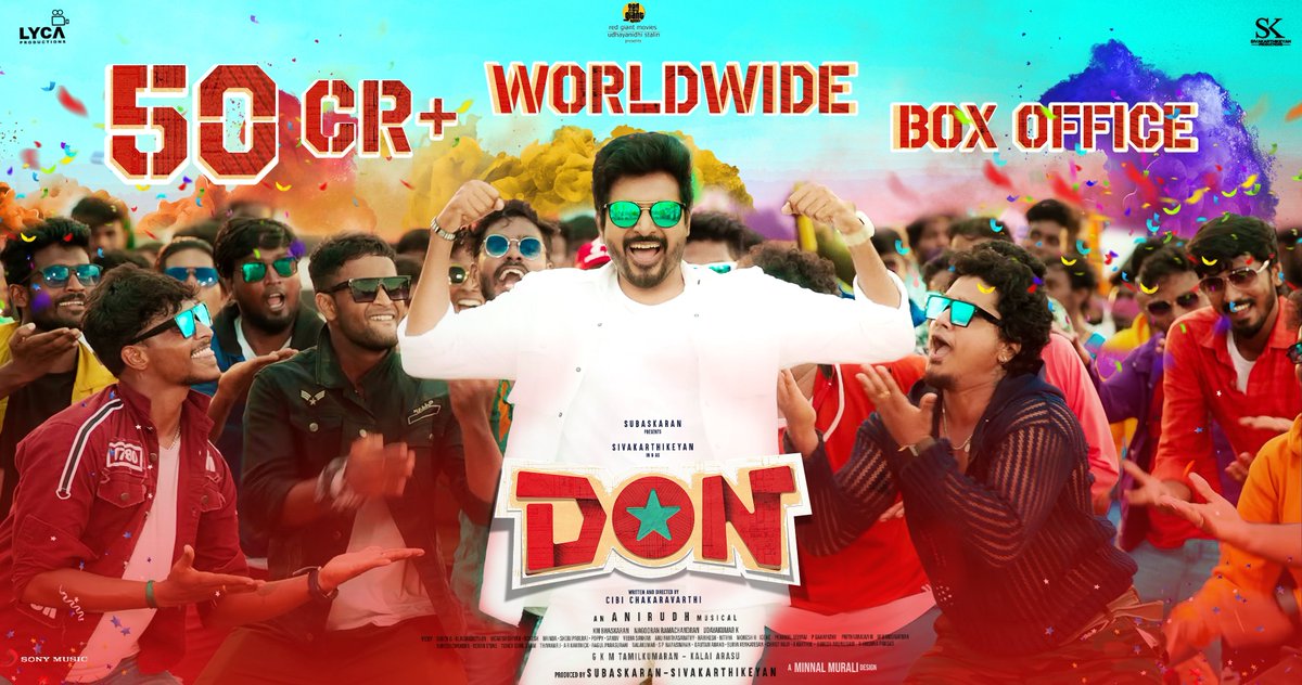 muralisofficial's tweet photo. Bad Vibe’uh Jaldhi Jayega 🤩🕺

#Don Hits 50Cr+ in Worldwide Box Office Collection !! 😎💪🏻💥🔥

Here is my Poster Design !! ✌🏻❤️

@Siva_Kartikeyan @Dir_Cibi @LycaProductions @priyankaamohan @anirudhofficial #BlockBusterDON https://t.co/FjGB0AASXb