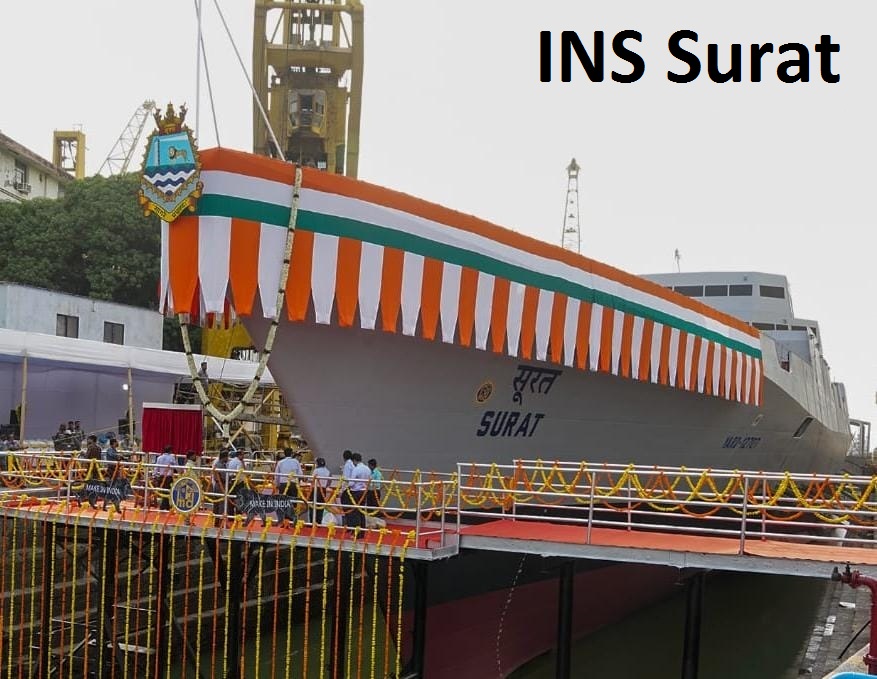 DefenceSap's tweet photo. Raksha Mantri Sh.Rajnath Singh will launch the Indian Navy destroyer warship INS Surat and frigate INS Udaygiri in Mumbai today.

#INSUdaigiri
#INSSurat https://t.co/kFng0Gn6xT