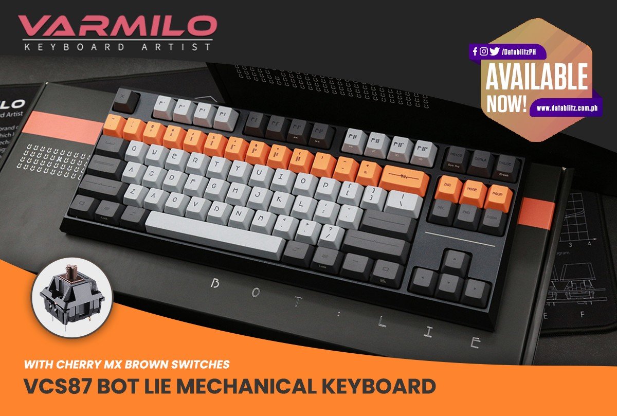 DataBlitzPH's tweet photo. TYPE WITH COMFORT.

Varmilo VCS87 Bot Lie Mechanical Keyboard (Cherry MX Brown) will be available today at DataBlitz branches and E-commerce Store! 

For more info and to order online, please click here: https://t.co/65ijvfHHkh https://t.co/4JIUTGHuCd