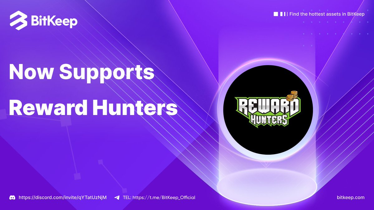 BitgetWalletFam's tweet photo. 👏BitKeep now supports @RewardHunters

👉#RewardHunters is a project that aims to bring interactive gameplay and community involvement to Crypto Gaming. #PlaytoEarn https://t.co/Rjqta260ts
