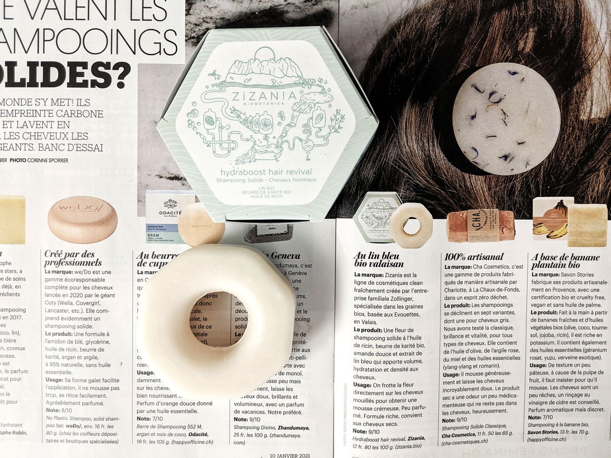 YAY! Our solid shampoo bar won first place! FEMINA magazine compared a dozen solid shampoos, and we scored 9/10!