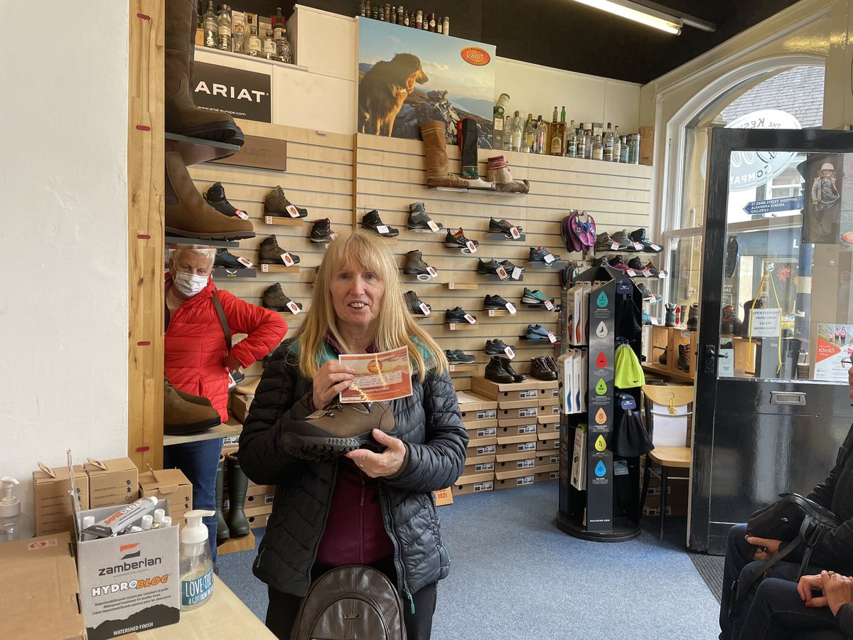 Our last #KBCwainwrightChallenge winner had finally claimed her prize huge thanks  <a href="/NormaBaron06/">Norma Baron 🪐 💙 🐦</a> enjoy your amazing Hanwag boots also spot the photo-bomber 🤣🤣 think he wanted to wain a pair as well 🥾🧡 thanks again to everyone who took part and watch this space 🥾 #getoutside