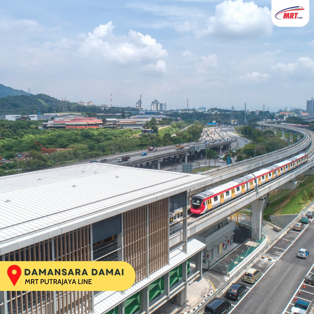 MRTMalaysia's tweet photo. 👷‍♂️View of the completed Damansara Damai MRT Station

#JOMNAIKMRT
#PYLINEPHASE1 https://t.co/Nx274CHAfv