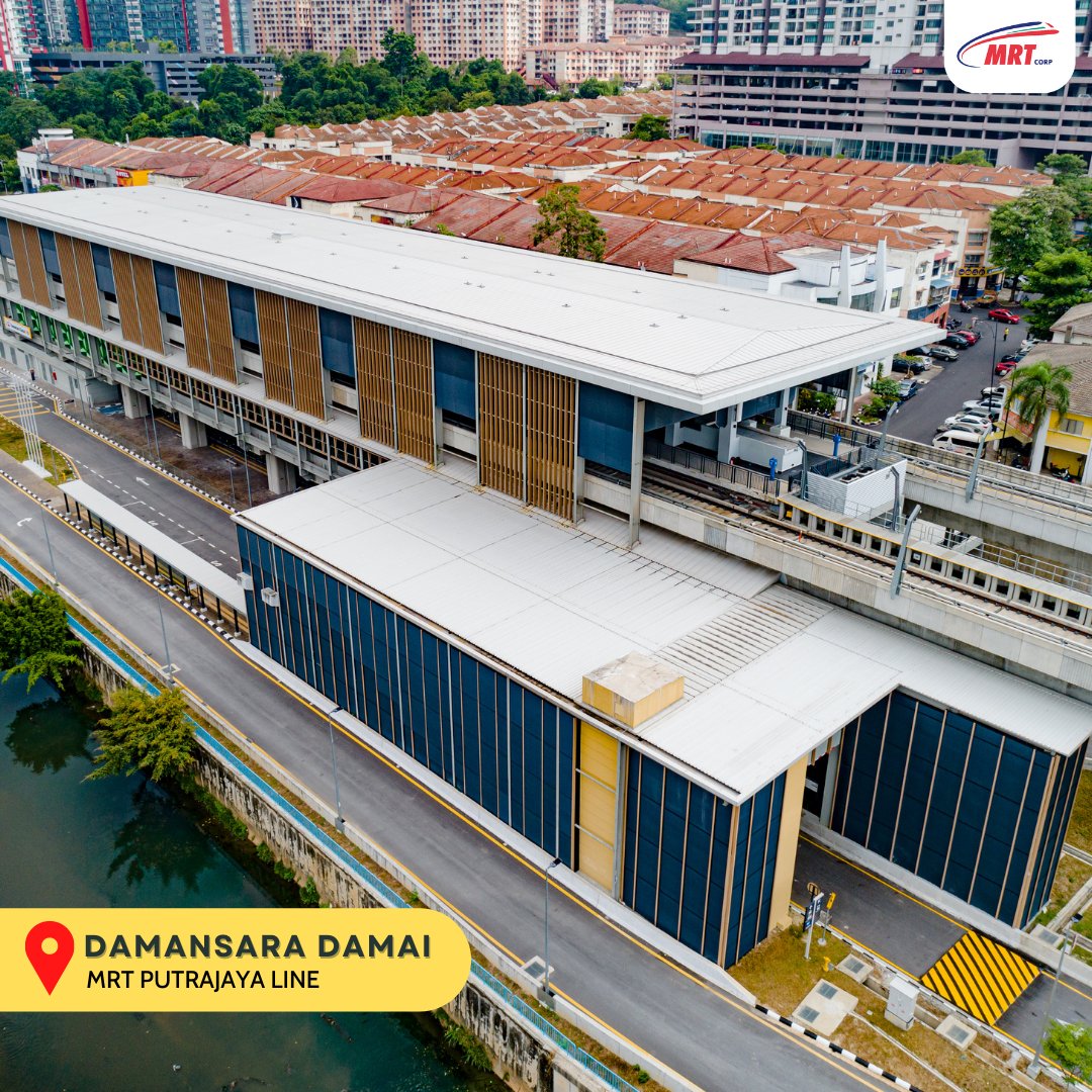 MRTMalaysia's tweet photo. 👷‍♂️View of the completed Damansara Damai MRT Station

#JOMNAIKMRT
#PYLINEPHASE1 https://t.co/Nx274CHAfv