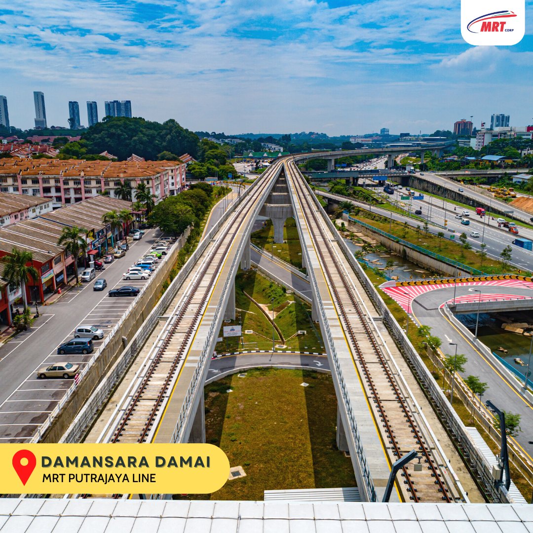 MRTMalaysia's tweet photo. 👷‍♂️View of the completed Damansara Damai MRT Station

#JOMNAIKMRT
#PYLINEPHASE1 https://t.co/Nx274CHAfv