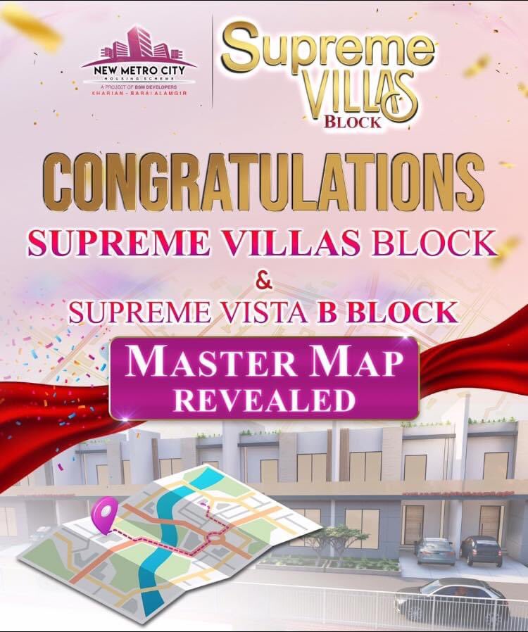 pfairdealing's tweet image. 𝐂𝐨𝐧𝐠𝐫𝐚𝐭𝐮𝐥𝐚𝐭𝐢𝐨𝐧𝐬

Supreme Villas Block &amp;amp; Supreme Vista B Block Master Map Revealed

𝐂𝐥𝐢𝐜𝐤 𝐇𝐞𝐫𝐞 𝐁𝐞𝐥𝐨𝐰 𝐭𝐨 𝐕𝐢𝐞𝐰 𝐌𝐚𝐩

newmetrocity.com.pk/storage/downlo…

#NewMetroCity #MasterMap #GrandMap #Luxurylifestyle #BSMDevelopers #Realestate #Investment
