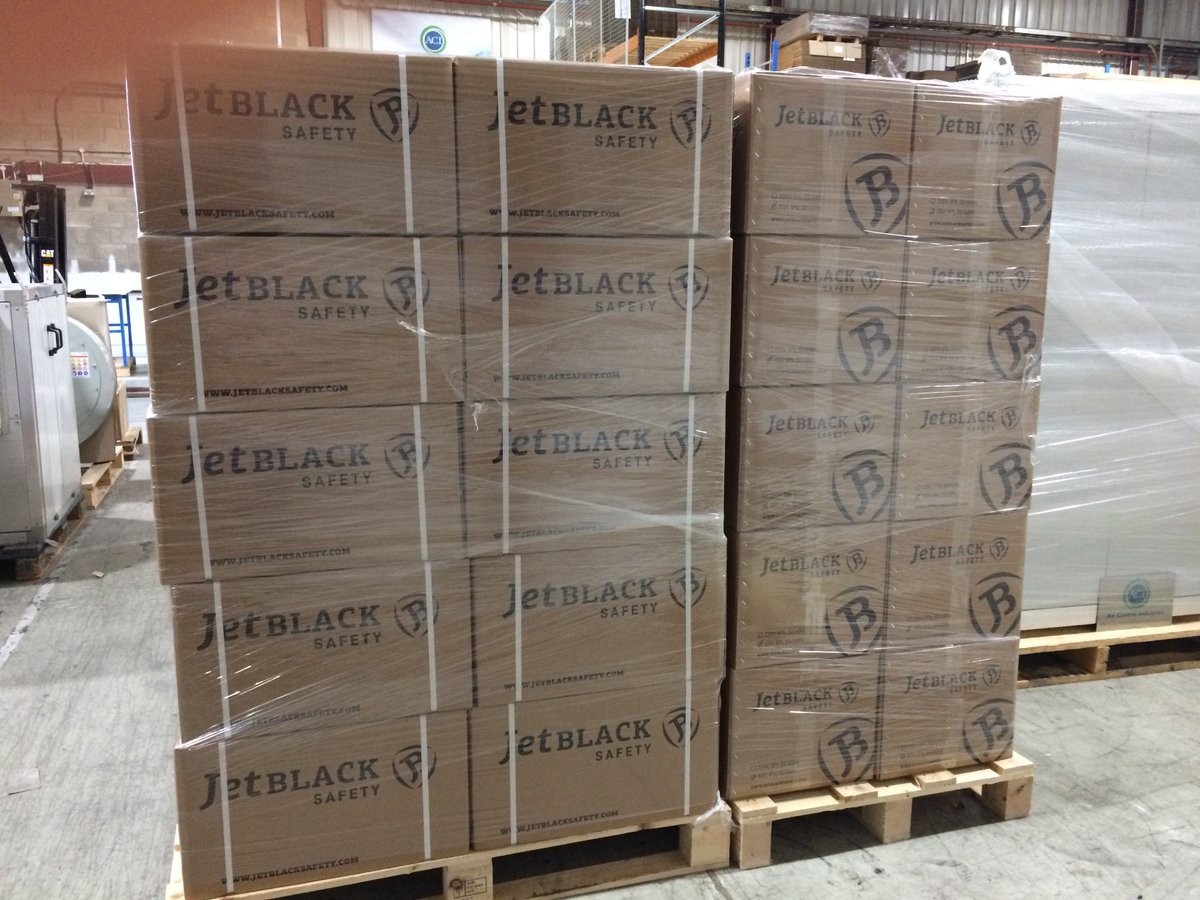 JetBlackSafety's tweet photo. This batch of #JetblackSafety equipment is on its way to #chile! Next month, our distributor Ama Montajes is exhibiting at EXPONOR CHILE , the mining-energy show. https://t.co/jpfFF3Khai