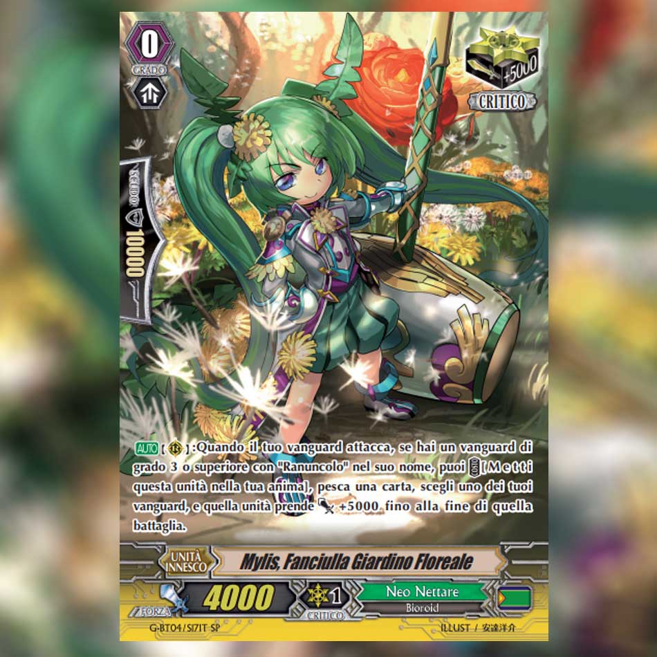 cfvanguardit's tweet photo. La carta spoiler di oggi è "Mylis, Fanciulla Giardino Floreale".
#cfvanguard #spoiler #GBT04 #NeoNettare https://t.co/lvcoSUSPwS