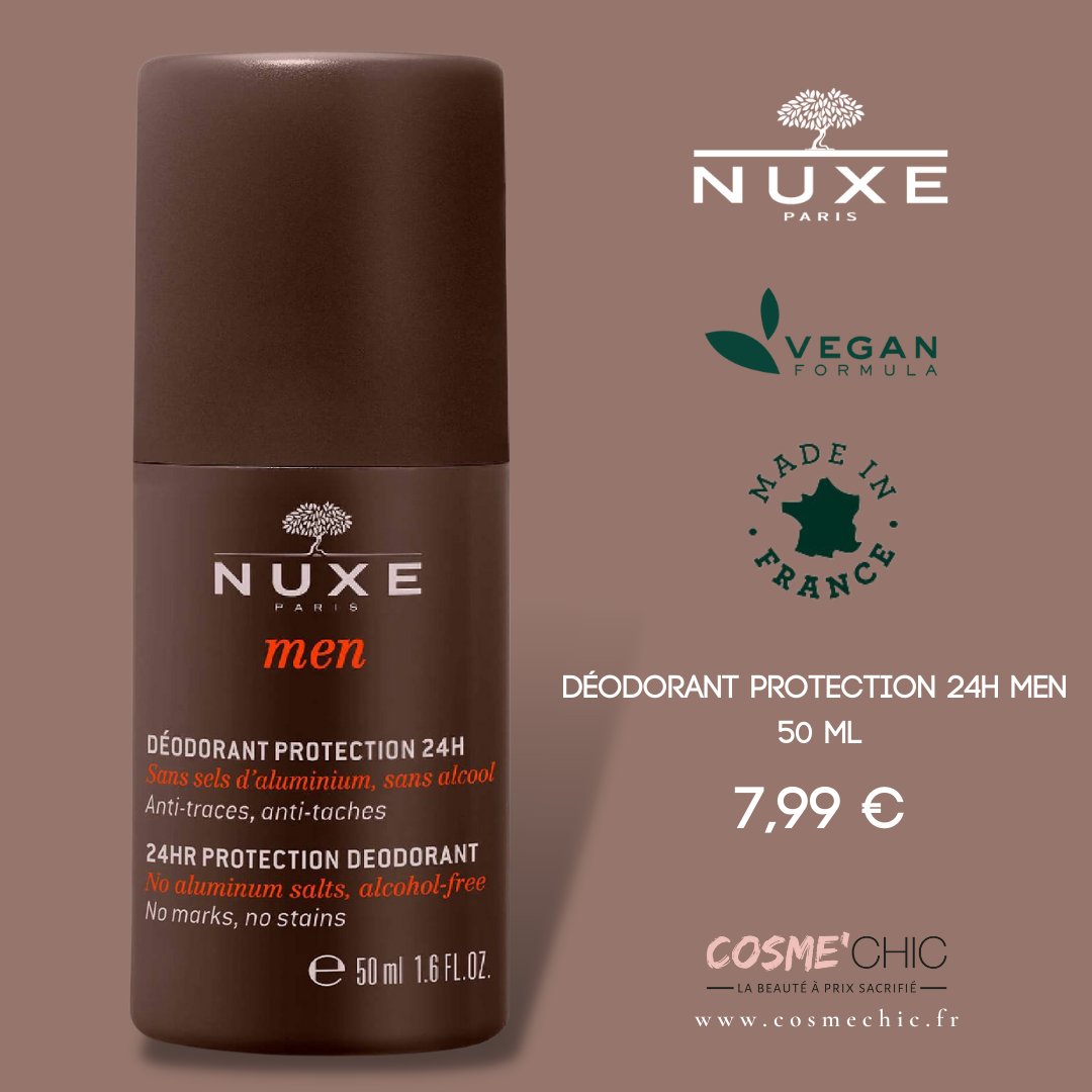 Cosme_Chic's tweet photo. Découvrez dès maintenant le Déodorant NUXE Men, qui procure un effet 24h sans laisser de traces et de taches au parfum de bois et d'épices...

Composé à 95% d'ingrédients naturels.

A seulement 7.99€ chez https://t.co/Gpmc78dTnL

#cosmechic #nuxefrance #nuxemen #deodorant https://t.co/MyO076cGXG