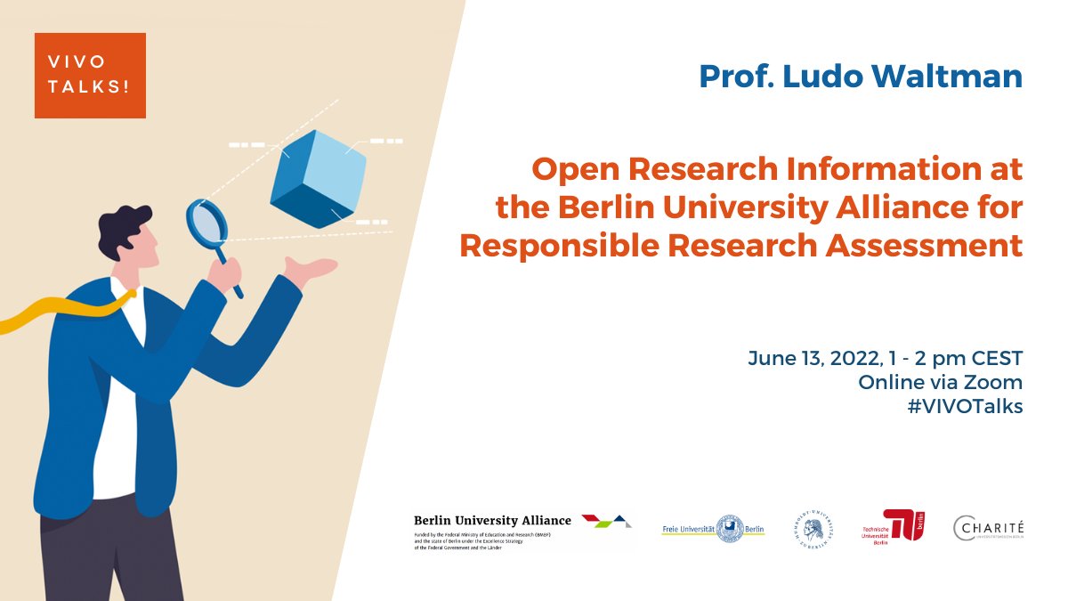 RDM_hu's tweet photo. 🔎 How does open research information enable a more responsible #ResearchAssessment? 👉 join our next #VIVOTalks edition with Prof. @LudoWaltman of @cwtsleiden🧑‍💻

🔹June 13, 2022, 1-2 pm CEST 
🔹online via Zoom
🔹info &amp; registration: https://t.co/oE1Z5yYdf7 https://t.co/eG7LB5jRaz