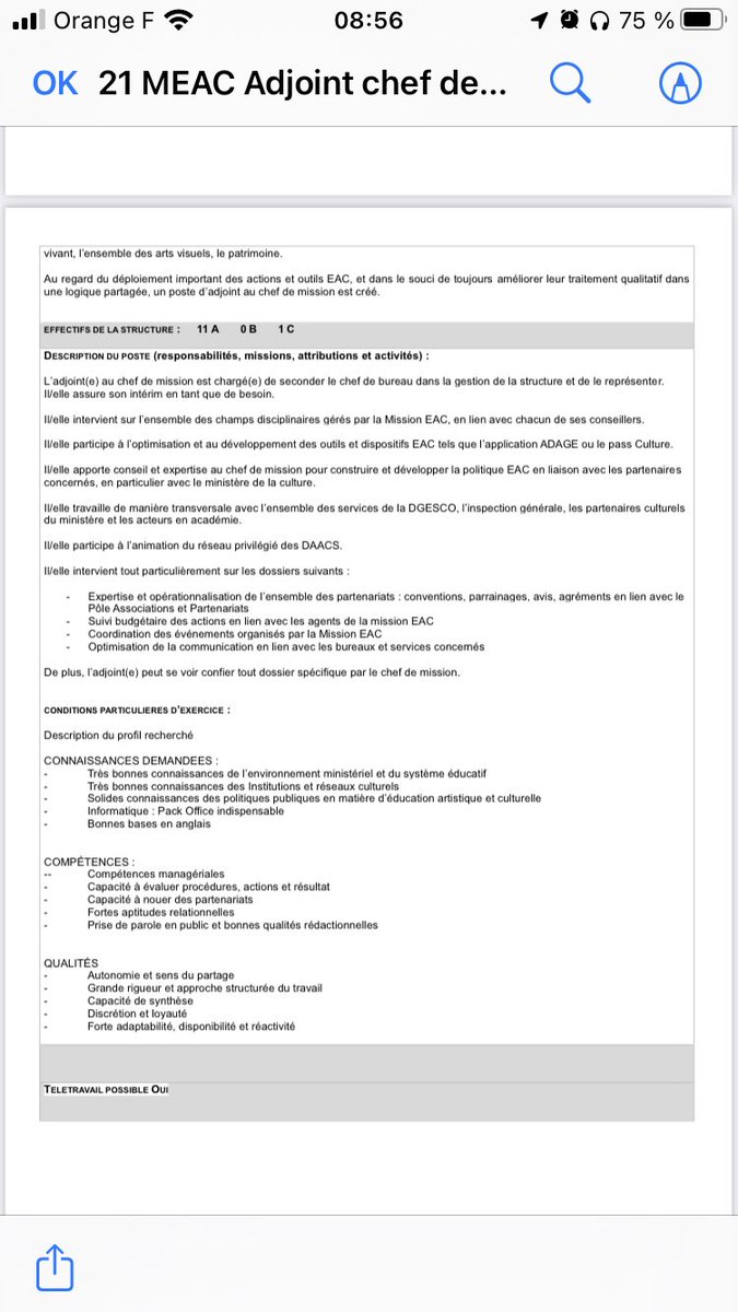 anneszymczak's tweet photo. Un poste d’adjoint au chef de la mission éducation artistique et culturelle - incluant la culture scientifique !- à la DGESCO est à pourvoir. ⤵️Rdv sur la https://t.co/kAjBeTubeb https://t.co/gmRozoJVsH
