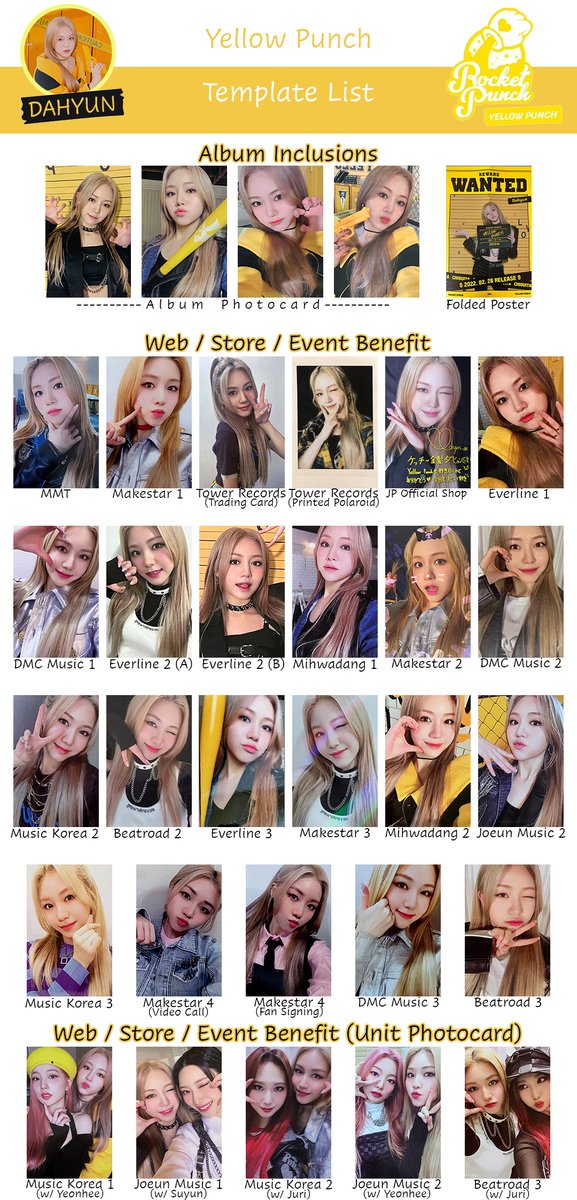 Rocket Punch - Yellow Punch (CHIQUITA) Photocard PC Template List