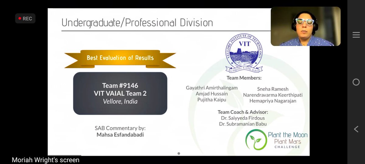 VIT_univ's tweet photo. #VIT has added another feather to its cap! Hearty Congratulations to our VIT Agri School student team for winning the Best Project Award in @NASA's "#PlantTheMoon" challenge in the category: Evaluation of Results!
#Moon
#LifeOnMoon
#VAIAL
#agriculture
@plant_the_moon
@NASAMoon https://t.co/Qx3ANzqT29