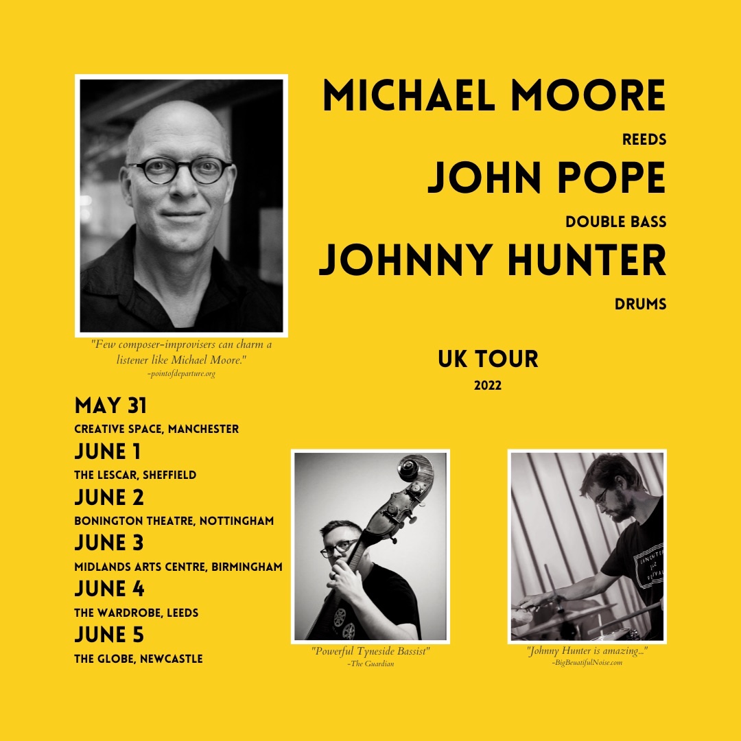 Two weeks today, this brand new trio sets sail! Very excited to bring new music to life with these amazing improvisers. Check linktr.ee/moorepopehunter to grab tickets.