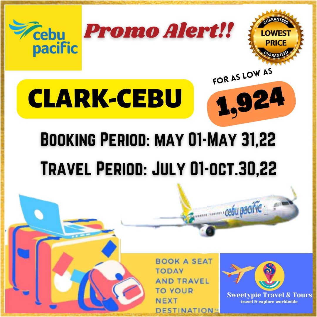 Chard4774's tweet photo. SUPER SAVER FARE!!

Limited seats and Selected dates only
Booking period:May 1-31,22
Travel period:July 1-Oct 30,22

Dm

Messenger:
https://t.co/YWdhWoufLP

Fb page:
https://t.co/E4dq37h6FU

Web:
https://t.co/wO5KXJdsHr

#travelgoals2022 
#sweetypietravel
#wetravelyoubeyondlimits https://t.co/VgCgMzTXEO