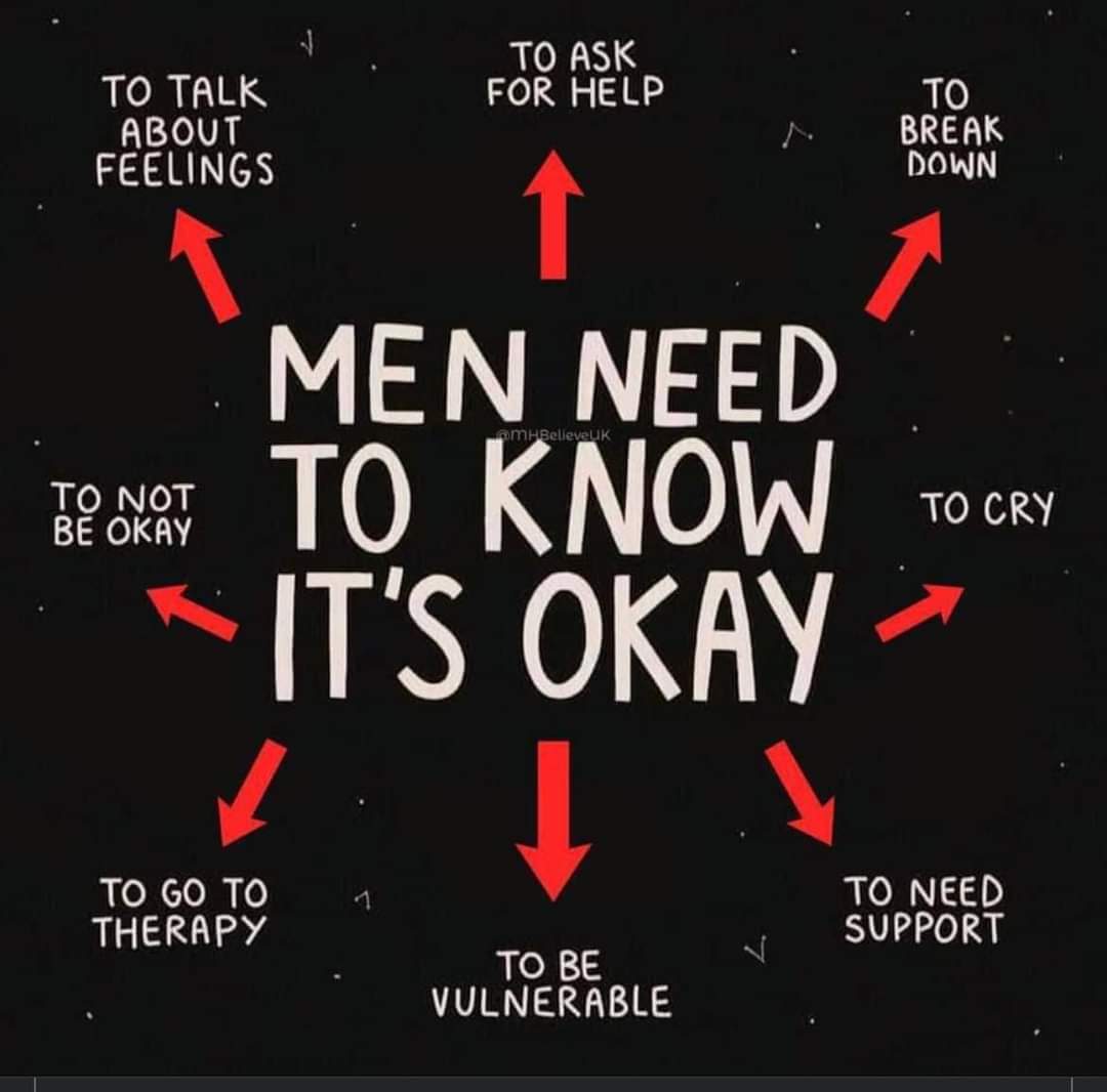 Hunter83Carol's tweet photo. An old friend lost their life yesterday. If you've got a man in your life, relative, work colleague, share this with them. Tell them its OK. Tell them they are not alone. Tell them what they are feeling is OK, and there's a way through it....
#ITSOKAYTOTALK  #SuicidePrevention https://t.co/gH9weB0xpX