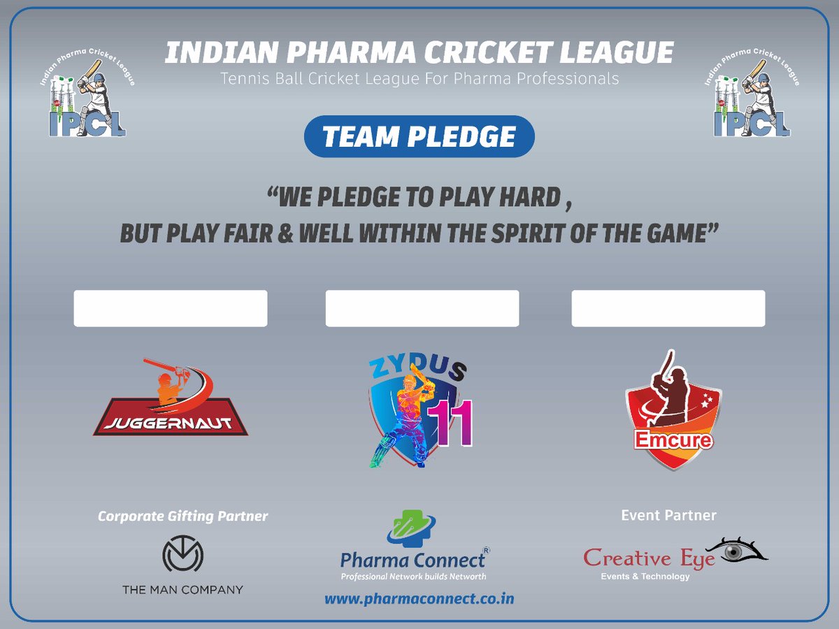 PharmaConnect's tweet photo. INDIAN PHARMA CRICKET LEAGUE ✨
Team pledges to play cricket with pride and passion 🤝
#indianpharmacricketleague #ipcl2022 #heathcareheroes #pharmaceutical #ahmedabad #may21 #cricket #pharmaceuticalindustry #LetsPlay #PharmaConnect #pharmawarriors #teampledge https://t.co/UhX9Gm6u8H