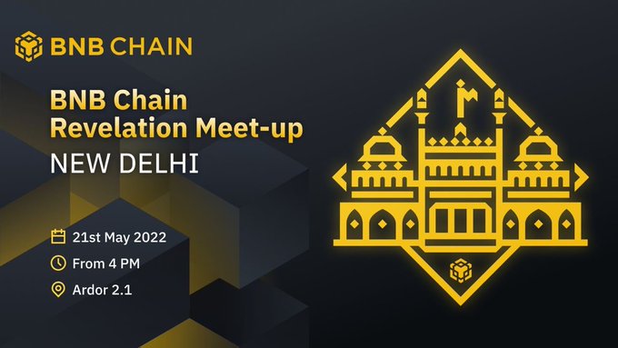 stake_bnb's tweet photo. नमस्ते India 🇮🇳 #BNBChain Revelation Meet-up for developers is now all set up in New Delhi 🥳 

🗓 May 21
⏰ 4:00 PM (IST)
📍 Ardor 2.1

Register now; the seats are limited!👇
https://t.co/vudtneNv9b https://t.co/hZ7jICZSO2