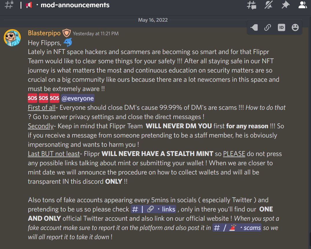 TheSmartGuy8368's tweet photo. Guys whenever you Join Flippr, 
Make sure to CLOSE YOUR DMs 
The FLIPPR Team will NEVER DM You First!
ONLY FOLLOW THE OFFICIAL LINKS 

Website
https://t.co/4H2NBCDyyA
Whitepaper
https://t.co/1BhfEFRvqK
Twitter
https://t.co/EoWSEsCqn5

@FlipprTool @Aloominati_NFT @VaiosTsigaras https://t.co/3Y22Rqdfix