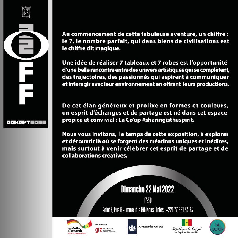 anta_diack's tweet photo. Le rendez-vous OFF @ LA COOP 
Mode et Peinture c’est ce dimanche dans le cadre de la Biennale https://t.co/D7SAH3r2EG