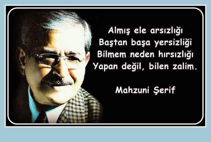 Yapılan yolsuzluk ve hırsızlıkları bildiği halde susanları #AnlayabilmişDeğilim
Ölüm yıldönümünde saygı ve rahmetle anıyorum.