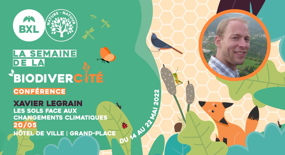 Zoubida Jellab (@zjellab) on Twitter photo La Conférence "Les sols face au changement climatique" de Xavier Legrain, c'est ce vendredi 20/05, 18h30 à l'Hôtel de Ville de #Bruxelles ! #SemaineBiodiversité #climat 🖊 Inscriptions 👉 espacesverts@brucity.be ℹ bruxelles.be/semaine-de-la-… La Conférence "Les sols face au changement climatique" de Xavier Legrain, c'est ce vendredi 20/05, 18h30 à l'Hôtel de Ville de #Bruxelles ! #SemaineBiodiversité #climat 🖊 Inscriptions 👉 espacesverts@brucity.be ℹ bruxelles.be/semaine-de-la-…