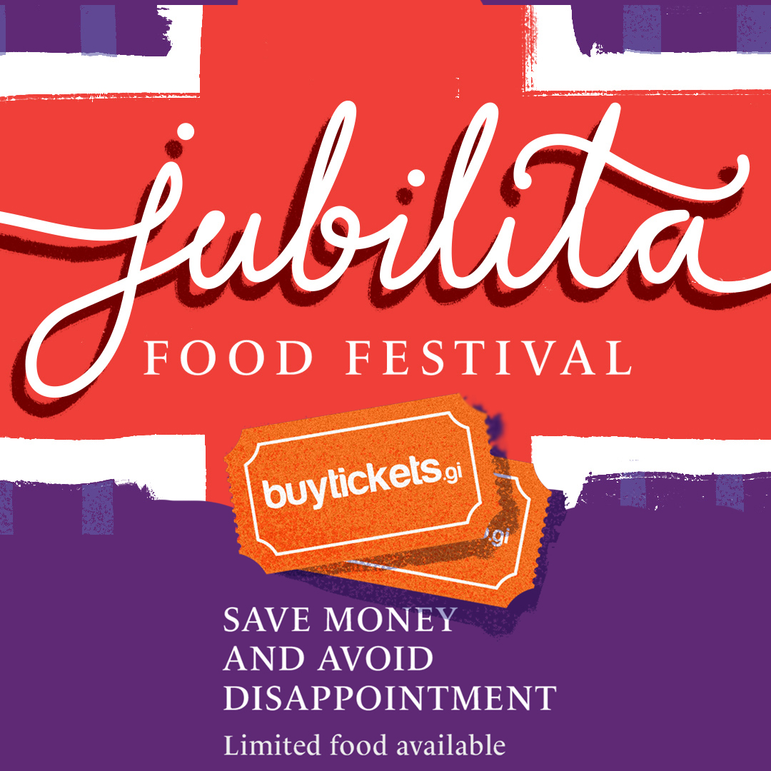 Jubilita - Thursday 2 June ‘22 - free to enter, but you can buy your food in advance and save money! Full Route tickets go on sale today priced £30 from @BuyticketsGib from 11:00 hrs Enjoy 8 delicious dishes fit for a Queen!