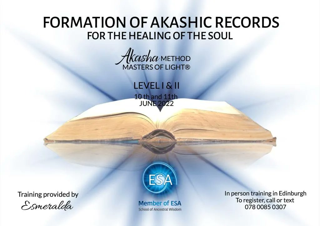 Want to learn how to open your own Akashic Records? Now's your chance! Esme's running Level I and II trainings. Get in touch for more information and to register. ✨

#AkashicRecords #AkashicField #Spirituality #SpiritualAwakening #Meditation #Ascension #Healing #Guidance #ESA
