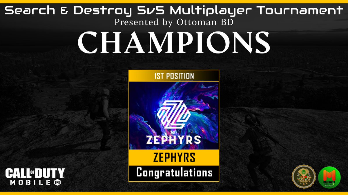 virtus_esports's tweet photo. Congratulations Zephyrs on winning OttomanBD Presents Search and Destroy 5v5 Multiplayer Tournament 2022!❤️🔥

Recently heard you guys placed 16 in Call of Duty Mobile World Championship 2022 : Stage 2, which brings pride for our country Bangladesh 🇧🇩 ! Wishing you all the best! https://t.co/EiE5LPGFM6