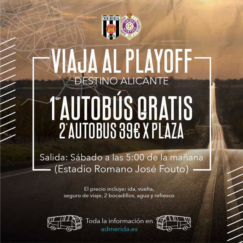 Merida_AD's tweet image. ¡Buenos días, romanos! 👋🏽

⏰ Os esperamos en la Tienda Oficial desde las 10:00 horas 

🚍 ¡Nos vamos para Alcoy!

💻 admerida.es/viaje-hacia-el…