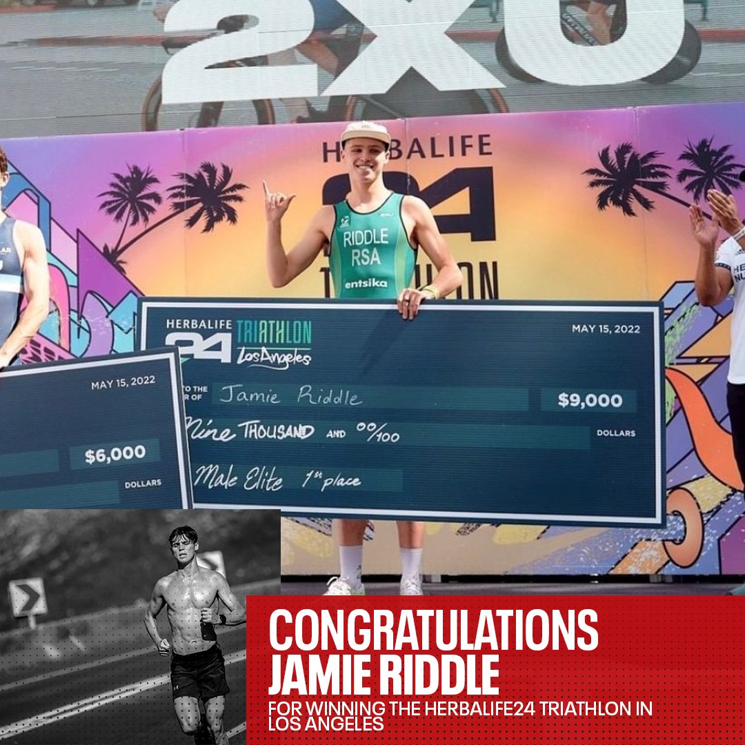 underarmourza's tweet photo. What an incredible performance from our champ, Jamie Riddle on winning the Herbalife24 Triathlon Los Angeles International Distance race on Sunday. Congratulations from your team at Under Armour.
#TheOnlyWayIsThrough https://t.co/9MeHAor8VL