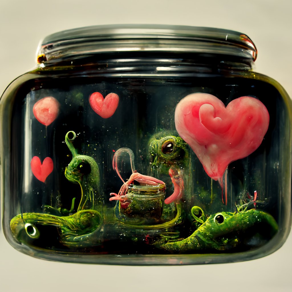 Abig_Slaughter's tweet photo. Love is Alive and.. Wriggling
💚💖💚
Made with @midjourney
#aiart #generativeart #digitalart #artificialintelligence #machinelearning #skrimp #alive #love #wriggling #jar #canning #midjourney https://t.co/T3PrEKnuV1