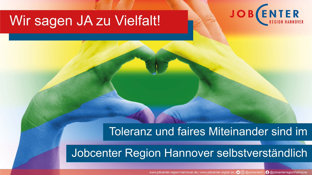 JobcenterH's tweet image. Das #Jobcenter Region #Hannover unterstützt alle Leistungsberechtigten engagiert und hilfsbereit. 

#Toleranz und ein faires Miteinander sind im Umgang mit allen Leistungsberechtigten, aber auch zwischen Beschäftigten untereinander, für uns selbstverständlich.👩‍❤️‍💋‍👩👨‍❤️‍💋‍👨🌈#idahobit2022