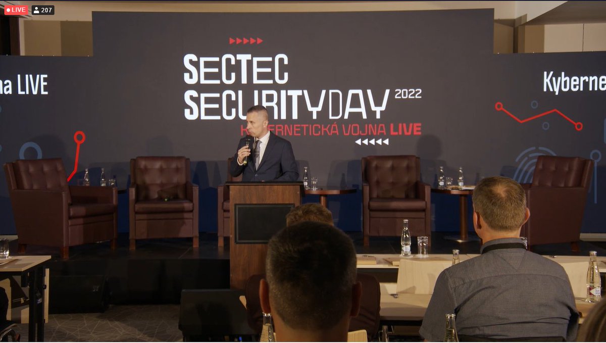 MajerMarian's tweet photo. Pleased to open #SecTecSecurityDay 2022. Talking about the threat of #cyberwar https://t.co/4dBzHz16sk