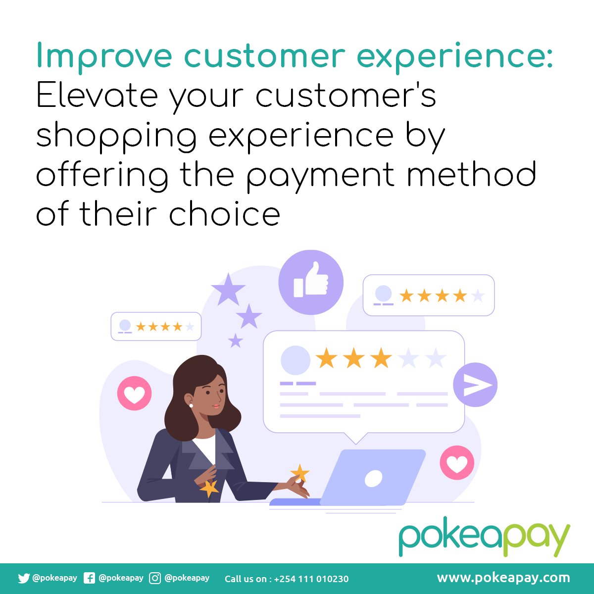 PokeaPay's tweet photo. Planning for a payment gateway integration for your business?
Simplify all your transactions and go cashless with Pokea pay

Check out how Pokea Pay is benefitting Kenyan merchants👇
Learn More https://t.co/mwGF3ggD2w  

#businessOwners #PokeaPay #paymentgateway#paymentsolutions https://t.co/JQWvFGDlE4
