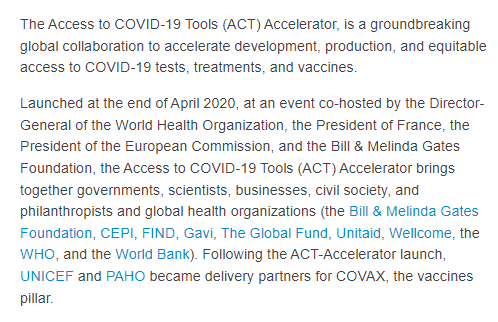 SUSTAINABILITY OF COVID-19 INNOVATIVE MECHANISMS• “Temporary” initiatives developed as a response to Covid-19, made permanent. And expanding their focus.→ Examples include the ACT-Accelerator (see image below), broadening to other diseases. Like “Disease X”.