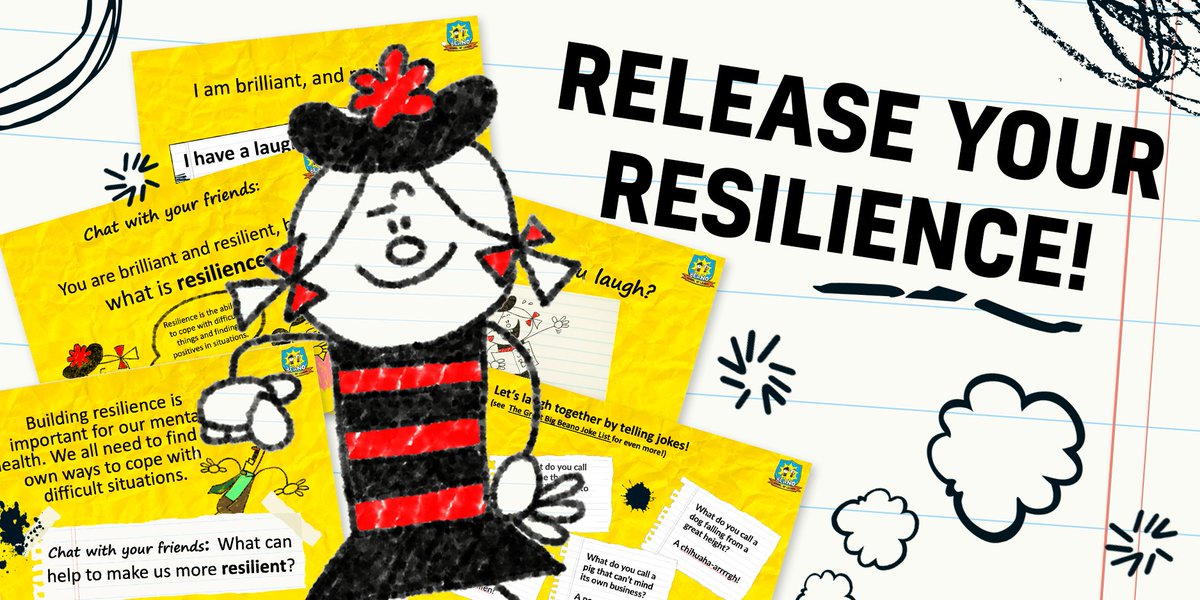 Beano (@beanoofficial) on Twitter photo We've teamed up with <a href="/YoungMindsUK/">YoungMinds</a> to create a new Bouncebackability lesson across English, Welsh and Scottish curriculum, titled ‘Release Your Resilience!’ for #teachers to help their class write jokes for Britain's Funniest Class.
Get it for free here: bit.ly/3KYLAKV We've teamed up with <a href="/YoungMindsUK/">YoungMinds</a> to create a new Bouncebackability lesson across English, Welsh and Scottish curriculum, titled ‘Release Your Resilience!’ for #teachers to help their class write jokes for Britain's Funniest Class.
Get it for free here: bit.ly/3KYLAKV