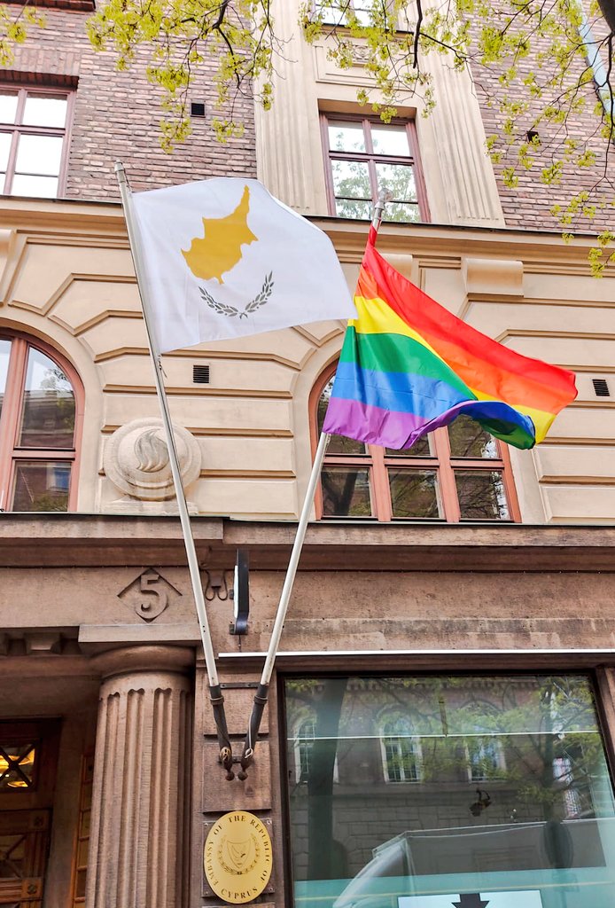 CyprusinFinland's tweet photo. Today is International Day against Homophobia, Transphobia &amp; Biphobia #IDAHOT. Our Embassy proudly flies the rainbow 🏳️‍🌈 flag, reaffirming the strong support of #Cyprus to international efforts to protect &amp; promote the rights of #LGBTI persons &amp; their defenders.
#IDAHOBIT2022 https://t.co/QwWpaWhN6P
