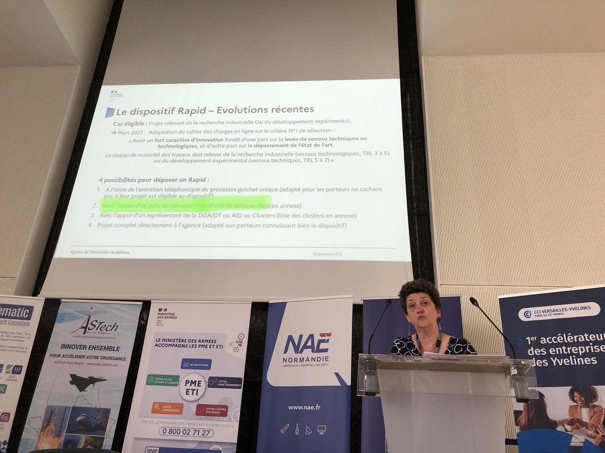 KarinejacqS's tweet photo. L’appui d’un #PôleDeCompétitivité est désormais l’une des voies recommandées par @Agence_ID pour déposer un projet #RAPID ! Merci @florence_parly @echiva et @Agence_ID pour cette grande avancée pour les entreprises innovantes membres des pôles 👏
@DGA @Armees_Gouv https://t.co/hZKmLEALT2