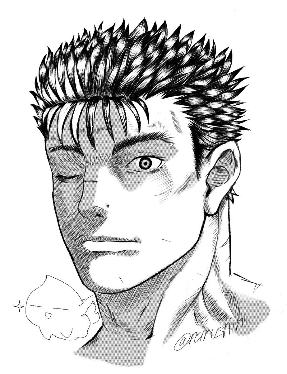 reirushin's tweet photo. Justa quick sketch of my boi guts ( and puck )

#Berserk https://t.co/q3Mahk2eKu