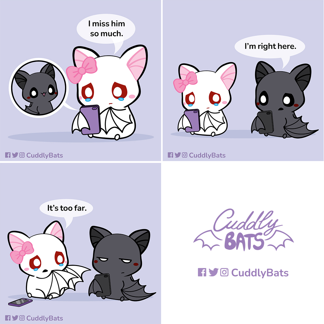 CuddlyBats's tweet photo. It's to far💜😊 © Cuddly Bats #bat #funnybat #batcouple #cutebat #albinobat #moonchild #batcomic #comic #couplecomic #relationship #relationshipcomic https://t.co/qoKYqWx8tk