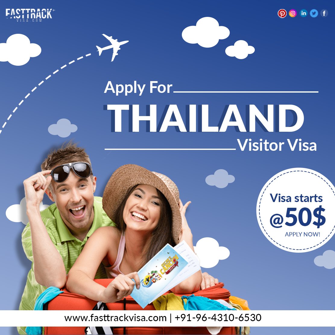 FastrackVisa's tweet photo. Thailand tourist Visa starting @50$ only! Hurry apply now! #thailandvisa #fasttrackvisa #thailandholiday
@ThailandinIndia https://t.co/gdYkm41qXS