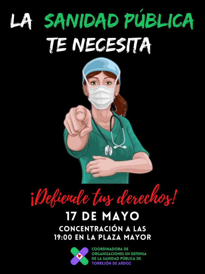 Foto cedida por Coordinadora Sanidad Pública Torrejón  Foto cedida por Coordinadora Sanidad Pública Torrejón