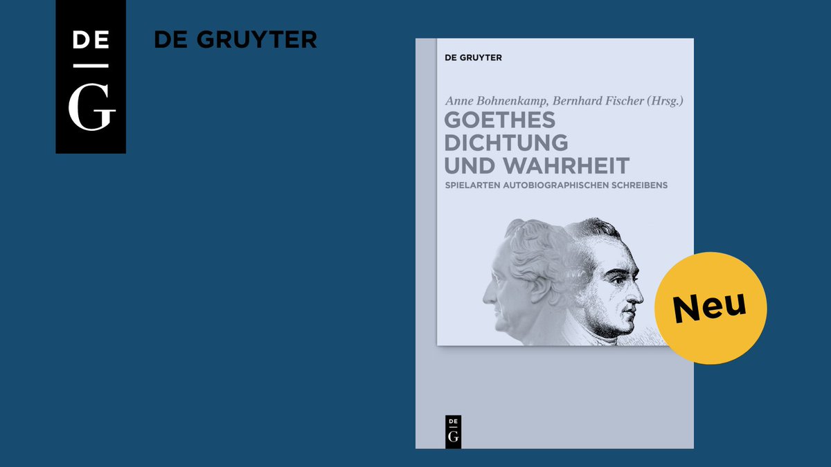 #Neuerscheinung
Der vorliegende Band richtet den Blick auf die Vernetzung zwischen den autobiografischen Schriften, den Quellentexten und dem literarischen Werk von #Goethe. 

bit.ly/3MnrUlD

#DichtungundWahrheit