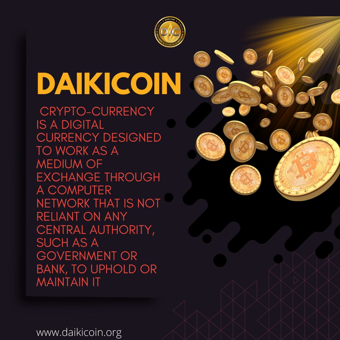 Coin_daiki's tweet photo. Daikicoin is a crypto currency designed to provide all the significant advantages of blockchain and crypto technology
Daikicoin has come a long way from its inception, having built a community which is dedicated and supports the innovation brought by Daikicoin &amp; its developers.🚀 https://t.co/S37WU8P9ph