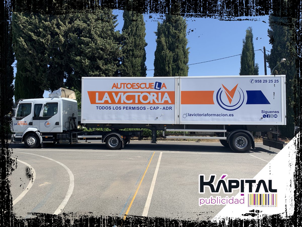 RotulosKapital's tweet photo. Nueva incorporación a la flota de vehículos de nuestros clientes y amigos de #AutoescuelaLaVictoria, nuevo Tren de Carretera 

📝 Rellenando el formulario de contacto en: 👉 https://t.co/Iz8JK4e9tF  
 ☎️ Llamándonos al *958 988 506* https://t.co/JlUCcba0sj