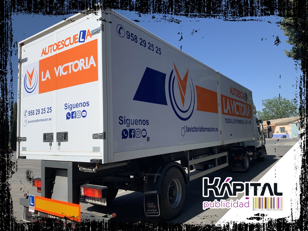 Nueva incorporación a la flota de vehículos de nuestros clientes y amigos de #AutoescuelaLaVictoria, nuevo Tren de Carretera 

📝 Rellenando el formulario de contacto en: 👉 kapitalpublicidad.com/contacto/  
 ☎️ Llamándonos al *958 988 506*