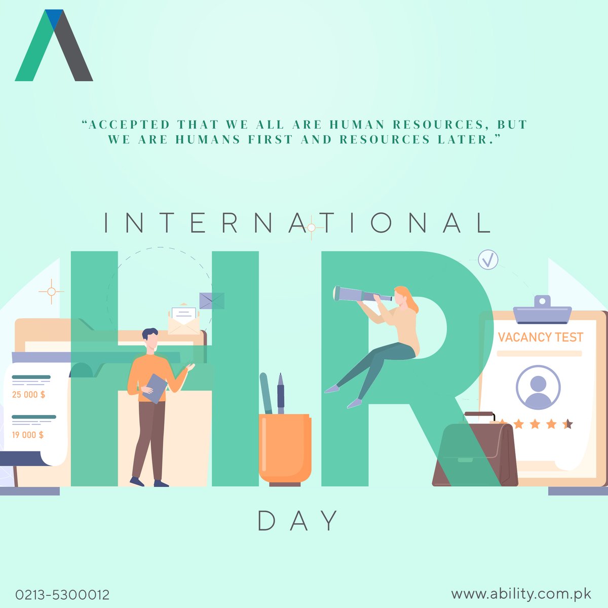 abilitypvtltd's tweet photo. International HR Day

“Accepted that we all are human resources, butwe are humans first and resources later.”

 #ability #humanresources #hiringagency #teamawesome  #internationalhrday  #hrday 
#20thmay https://t.co/dwOnJU3qBn